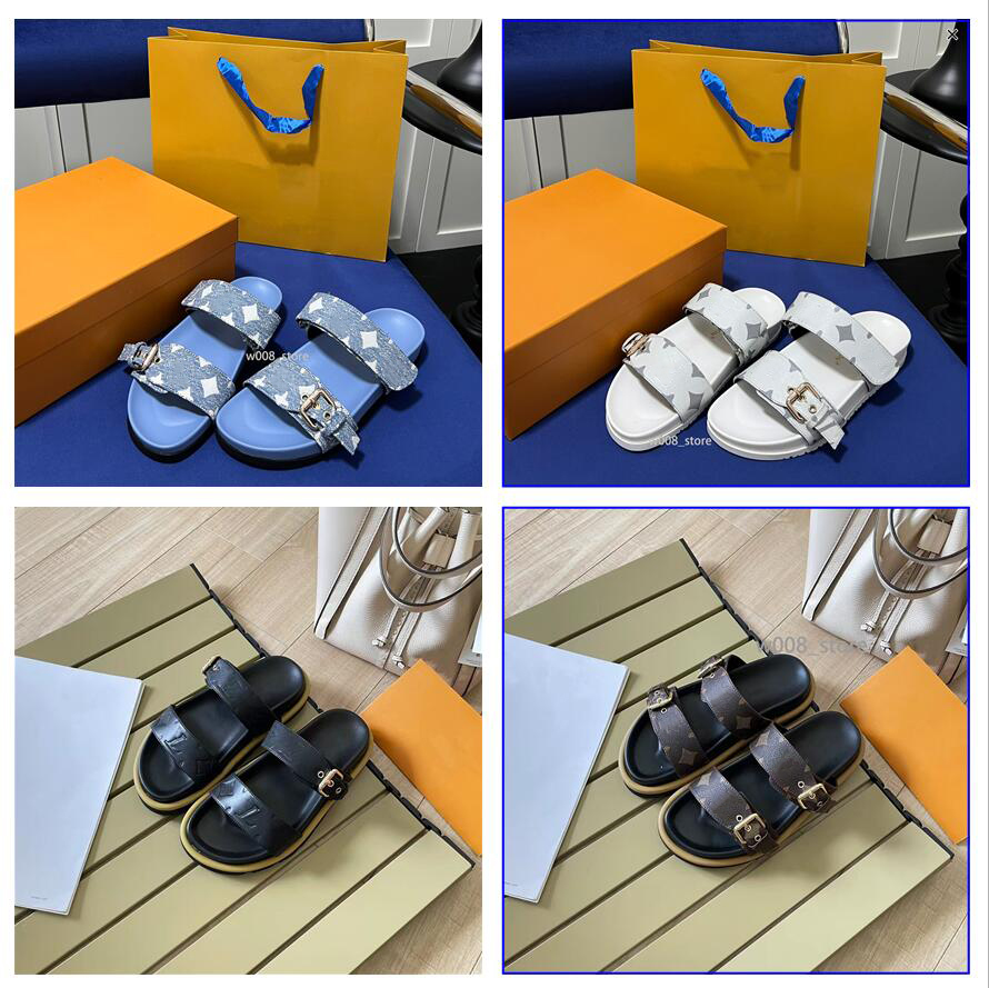 Summer mans slides Beach slippers Classic Flat heel Designer Slipper Fashion flops leather lady Slides women shoes Hotel Bath Ladies sexy Sandals