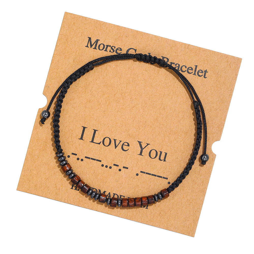 New Popular Handmade Believe Morse Code Braided Couple Bracelet