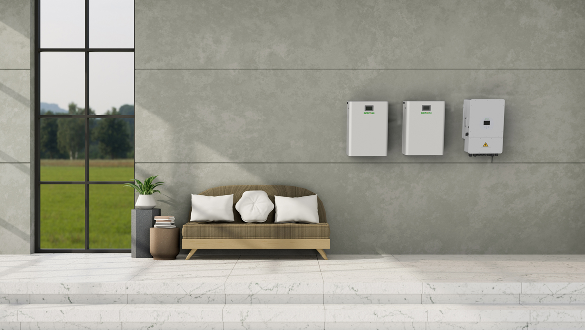 10000W Residential Battery Energy Storage System inlcuding 1 HYBRID INVERTER, 2 BATTERIES and 1 DC COMBINER BOX