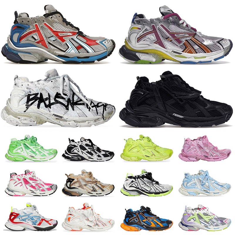 runner 7.0 designer shoes women men black white pink green Graffiti Plate-forme mens shoes tripler luxury 7 trainers big size sneakers