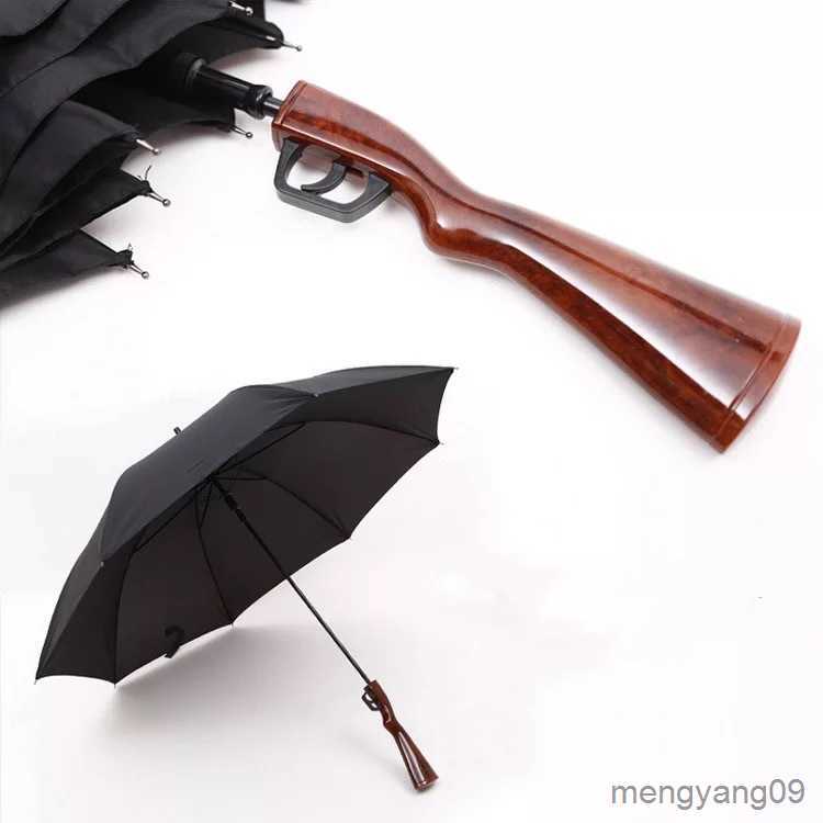 Umbrellas Creative Rifle Umbrella Long Handle Large Straight Cool Umbrellas Formen Automatic Open R230705