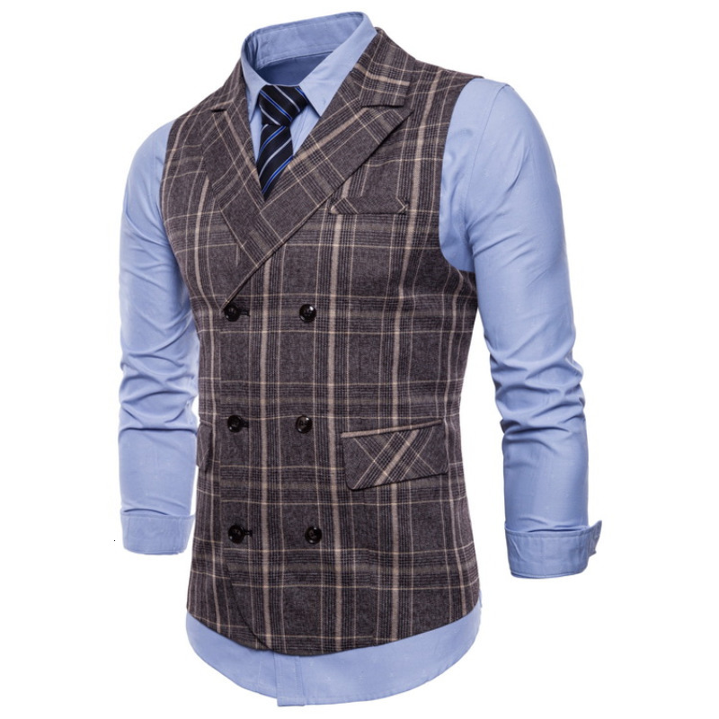 Men's Vests Spring Autumn Men Plus Size Slim Buttons Lattice Business Formal Buckle Handsome Simple Allmatch Fashion Casual Blazer 230705