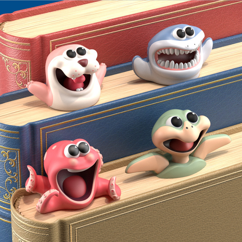 Bookmark 1pcs Creative 3D Stereo Bookmark for Book Reading Cartoon Animal Marker Cute Panda Dog Shark Page Hold Kids Gifts School A6660 230704