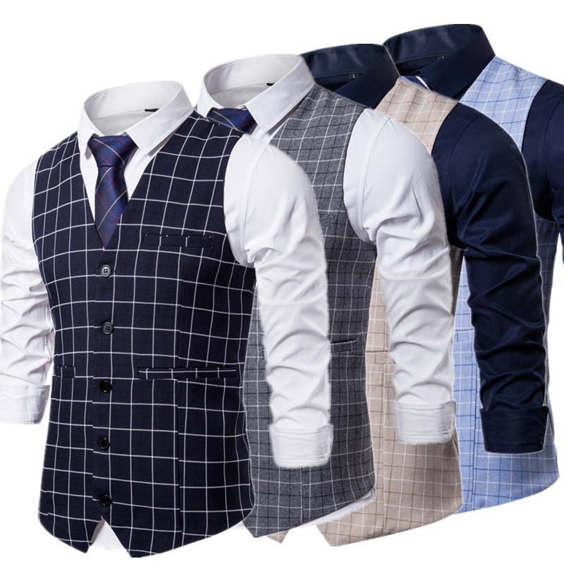 Men's Vests 3XLS Plaid Style Tops Wedding Striped Party European Homme Vest Dress Men Fashion Business Clothing Size Casual Formal 230705