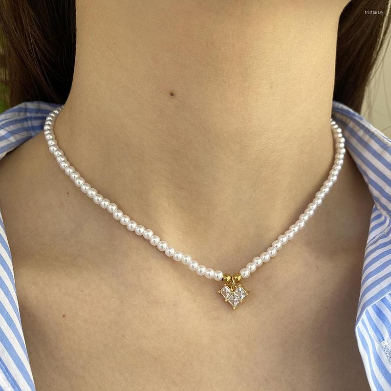 Pendant Necklaces Big Zircon Love Heart Imitation Pearl Necklace For Women Stainless Steel Clasp Gold Color Collars
Pendant Necklaces Big Zircon Love Heart Imitation Pearl Necklace For Women Stainless Steel Clasp Gold Color Collars