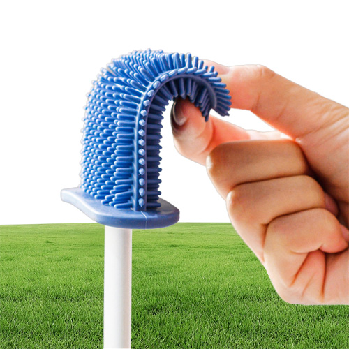 Cracked Household Long Handle Soft Glue Toilet Brush No Dead Corner Cleaning Tpr Silicone Brush5513773