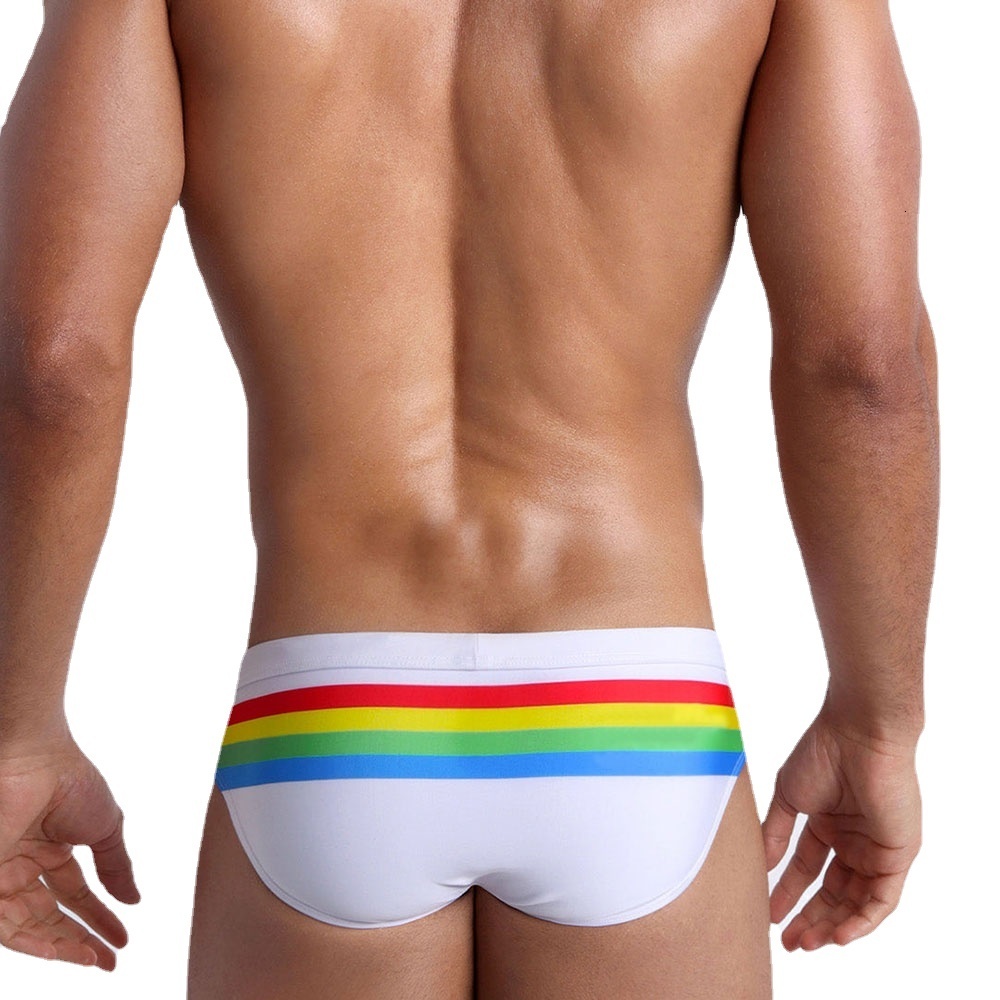 Men's Swimwear Pride Day Strips swimsuit Sexy Short water sports Beachwear 230705