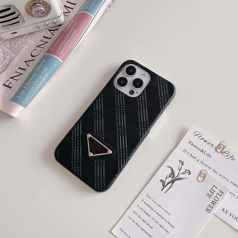 Designer Embossed Diamond Pattern Cell Phone Cases for Apple iPhone 15 Plus 13 12 11 Pro Max Luxury PU Leather Shockproof Protective Mobile Back