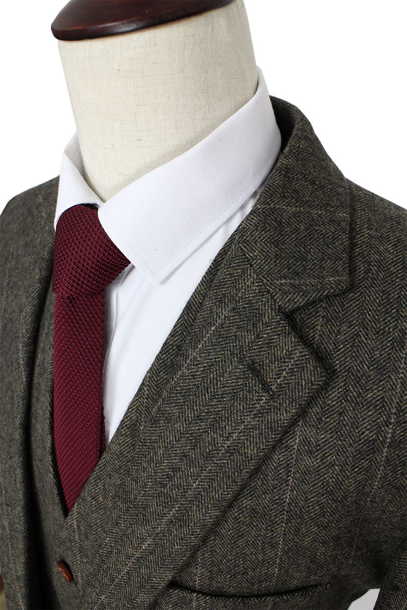 Men's Suits Blazers Custom Made Dark green Herringbone Men Slim Fit wedding suit men's Tailor made SuitJacketPantsVest 230705