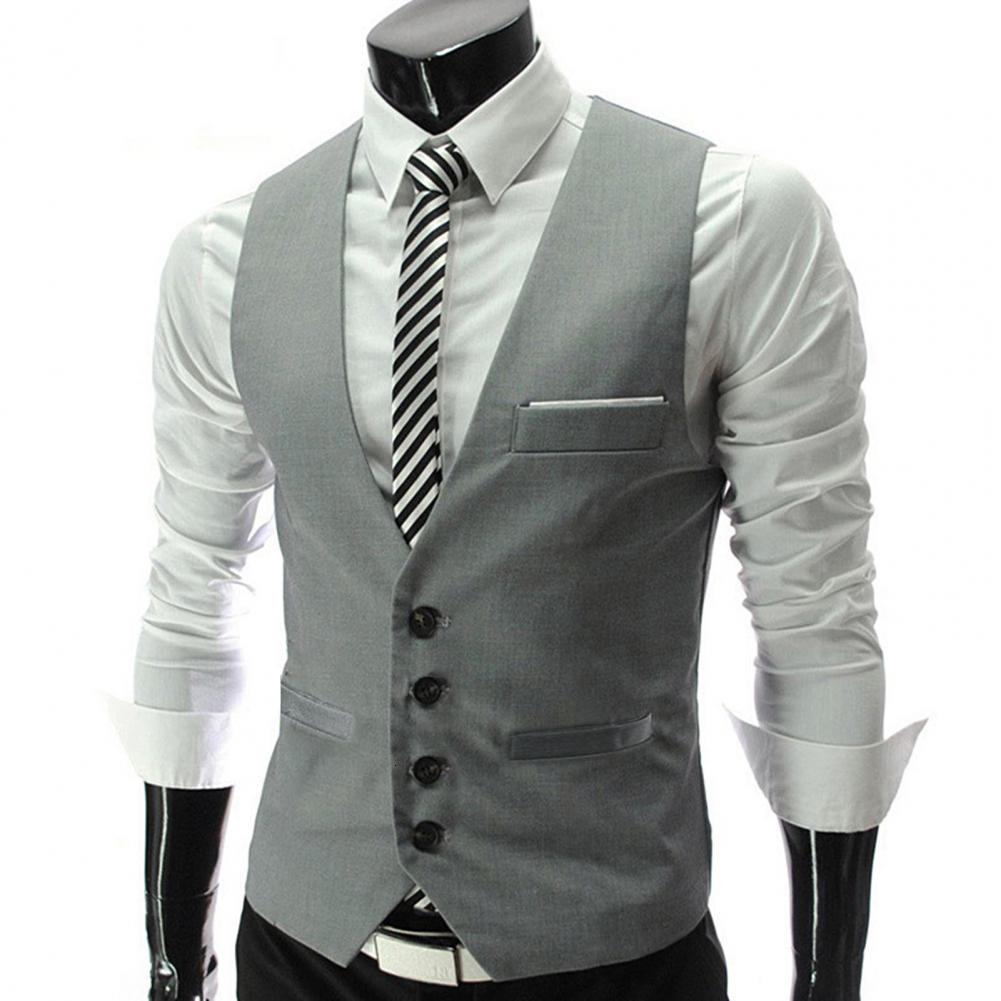 Men's Vests Formal Vest Slim Fit Simple Suit Casual Waistcoat 230705