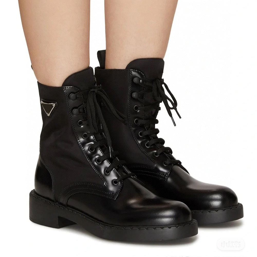 Mid-Calf boots Patent leather and Nylon lace-up shoes ankle combat boot low heel Ankle Boots luxury designers brands shoe factory footwear, Black
Mid-Calf boots Patent leather and Nylon lace-up shoes ankle combat boot low heel Ankle Boots luxury designers brands shoe factory footwear, Black