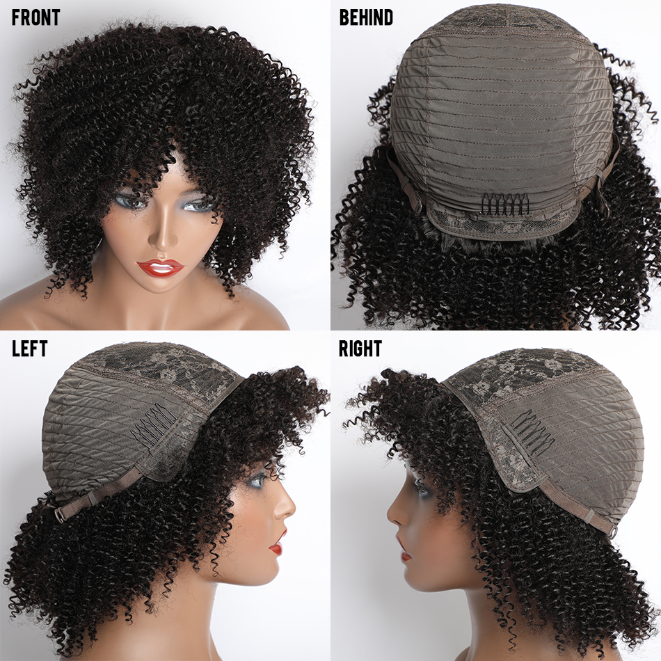 4a 4b 4c afro kinky curly human hair wig for black women top selling glueless raw brazilian human hair weave wigs