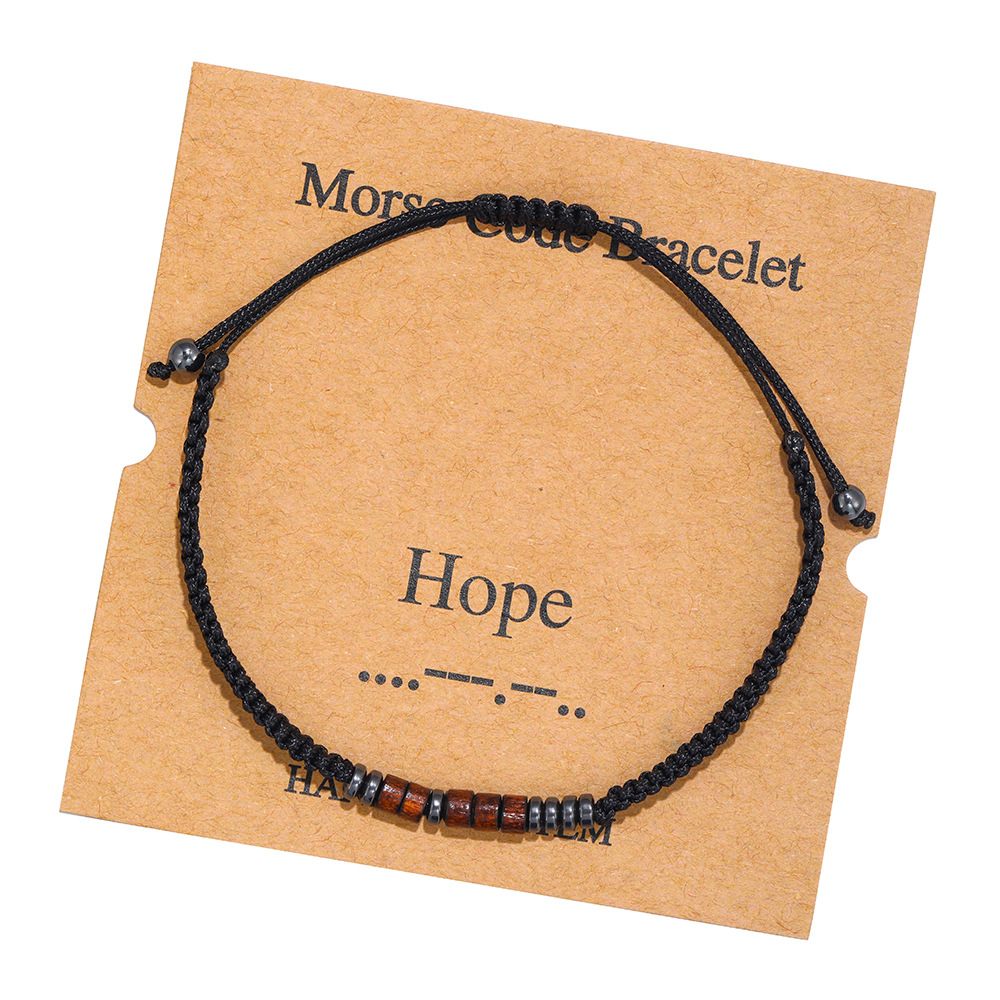 New Popular Handmade Believe Morse Code Braided Couple Bracelet