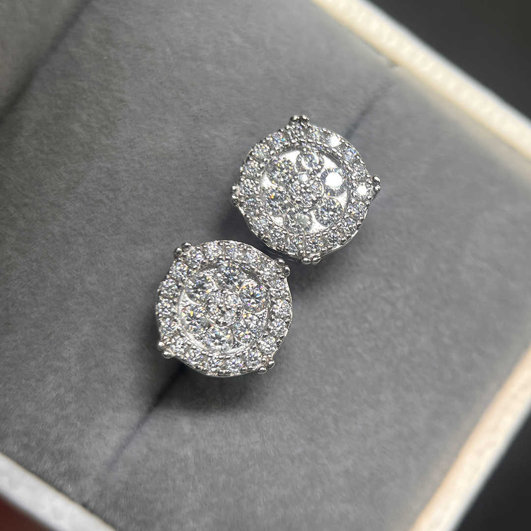 Designer Jewelry Wholesale Price Popular Hot Sale Iced Out Sterg Sier Jewellery Moissanite Vvs Screw Back Stud Earrings Category Gift