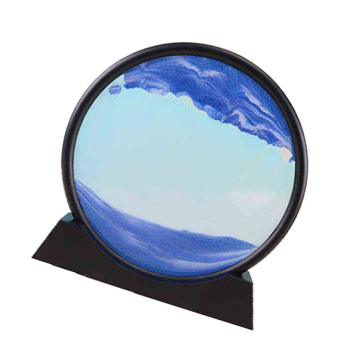 Moving Sand Art Picture Round Glass 3D Deep Sea Sandscape In Motion Display Flowing Sand Frame 712inch For home Decoration Y11238006182