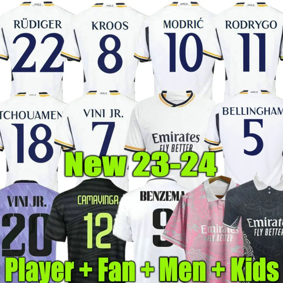 23 24 BELLINGHAM Soccer Jerseys ReAl MadRIds VINI JR Valverde CAMAVINGA Tchouameni RODRYGO MODRIC Courtois 2023 2024 football shirt men kids kits Camiseta de Futbol, 23 24 home adult
23 24 BELLINGHAM Soccer Jerseys ReAl MadRIds VINI JR Valverde CAMAVINGA Tchouameni RODRYGO MODRIC Courtois 2023 2024 football shirt men kids kits Camiseta de Futbol, 23 24 home adult