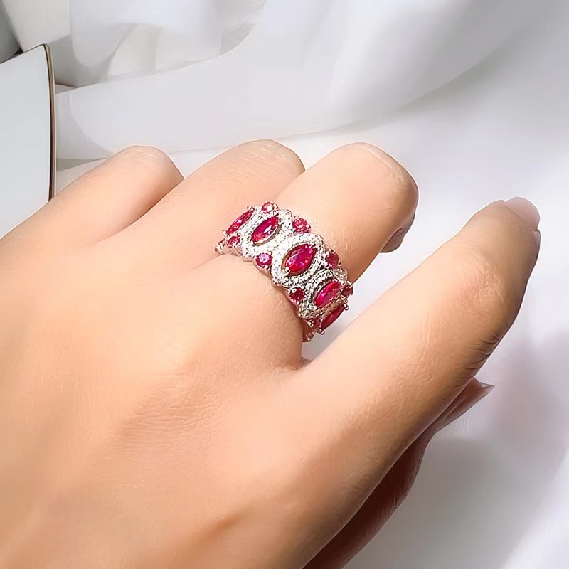 Choucong tail Large Dia Wedding Rings Jewelry Real 100% Soild Sterling Sier Emerald Cut Sapphire Moissanite Women Egagement Band Ring Set