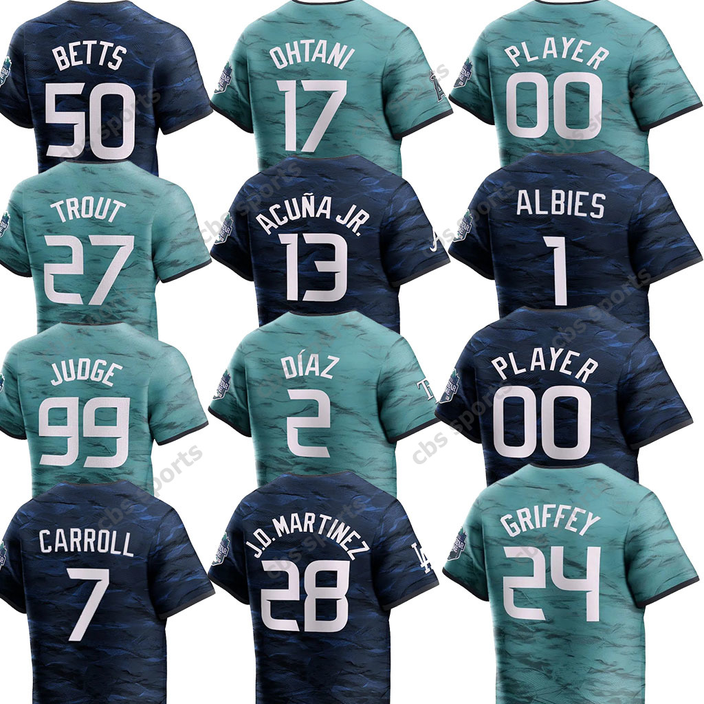 2023 All Star Game Jersey Shohei Ohtani Mookie Betts Ronald Acuna Jr. Aaron Judge Ken Griffey Jr. Corbin Carroll Andrew 22McCutchen Freeman Sean Murphy Randy Arozarena, Womens with logo3
2023 All Star Game Jersey Shohei Ohtani Mookie Betts Ronald Acuna Jr. Aaron Judge Ken Griffey Jr. Corbin Carroll Andrew 22McCutchen Freeman Sean Murphy Randy Arozarena, Womens with logo3
