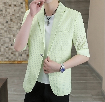 Men's Suits Blazers summer mens fashion thin Single breasted buckle jacket Slim Fit Small Suit Casual Top Coat 230705