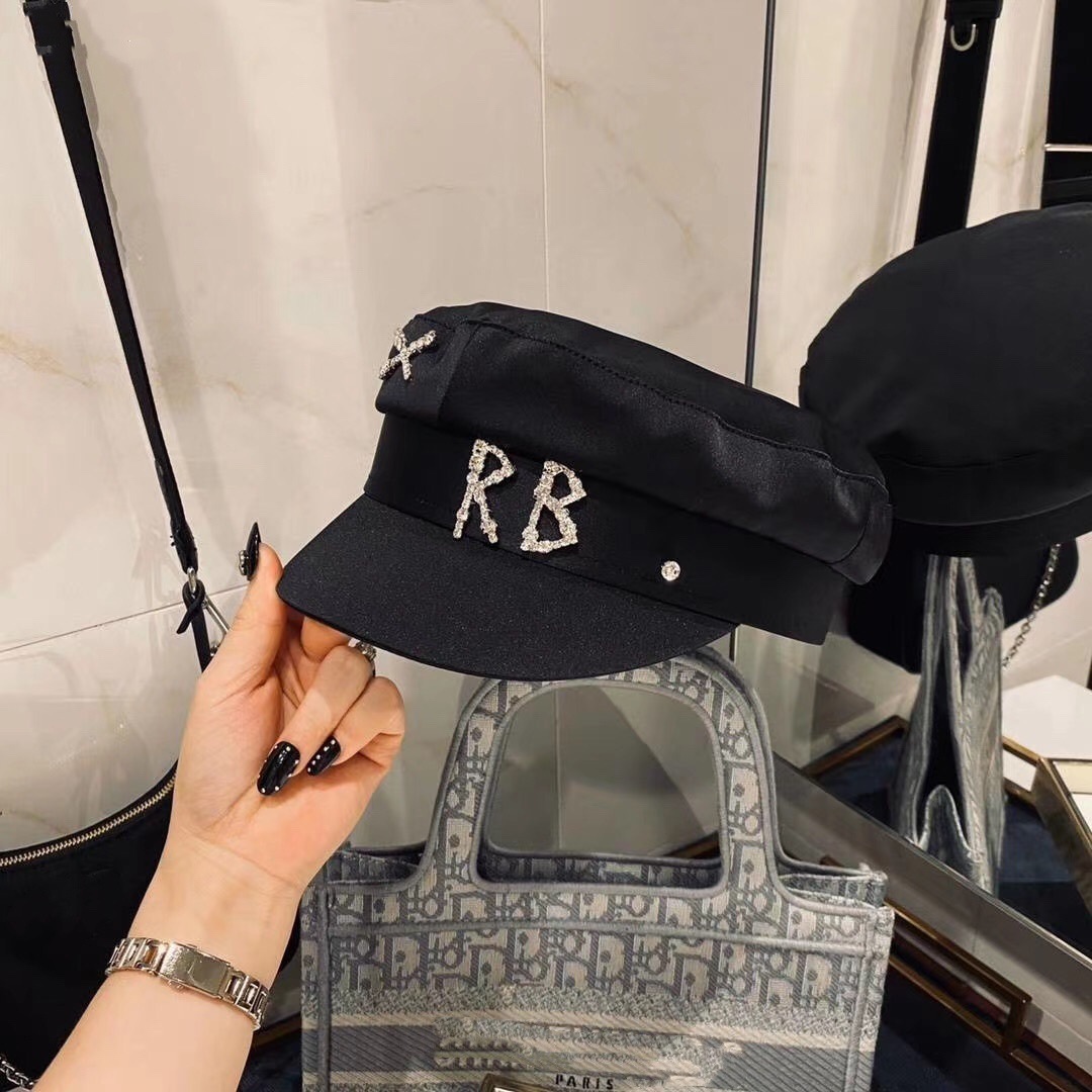 Berets Home>Product Center>Product Center>Red Explosive Letter RB Satin Navy Hat Casual Breathable Pilot Hat 230704