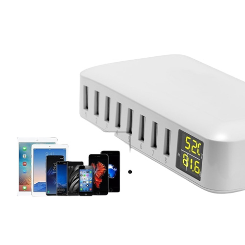 Multi 8 Port USB Fast Charger Desk Phone Carregador LCD Display Charger Dock For Smartphone Iphone charger Samsung Xiaomi1486895