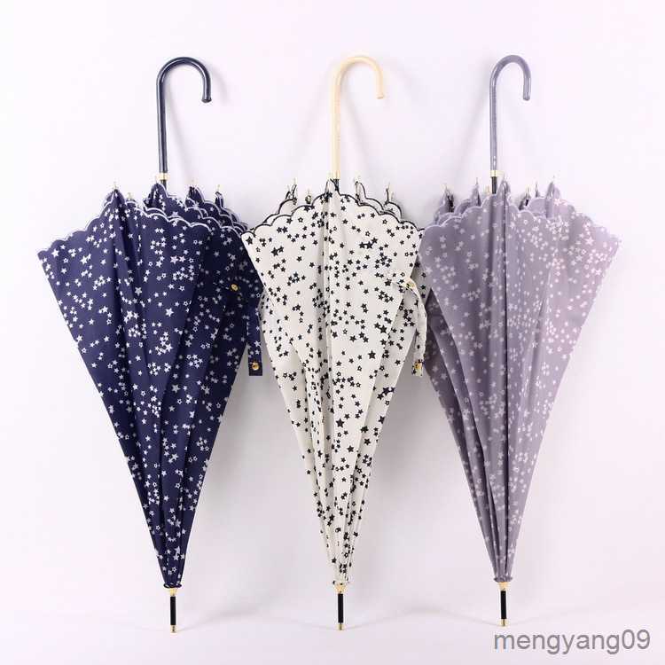 Umbrellas Embroidery Long Umbrella Small Straight Sunshade Beautiful Girl Umbrellas for Lady Women L260524
