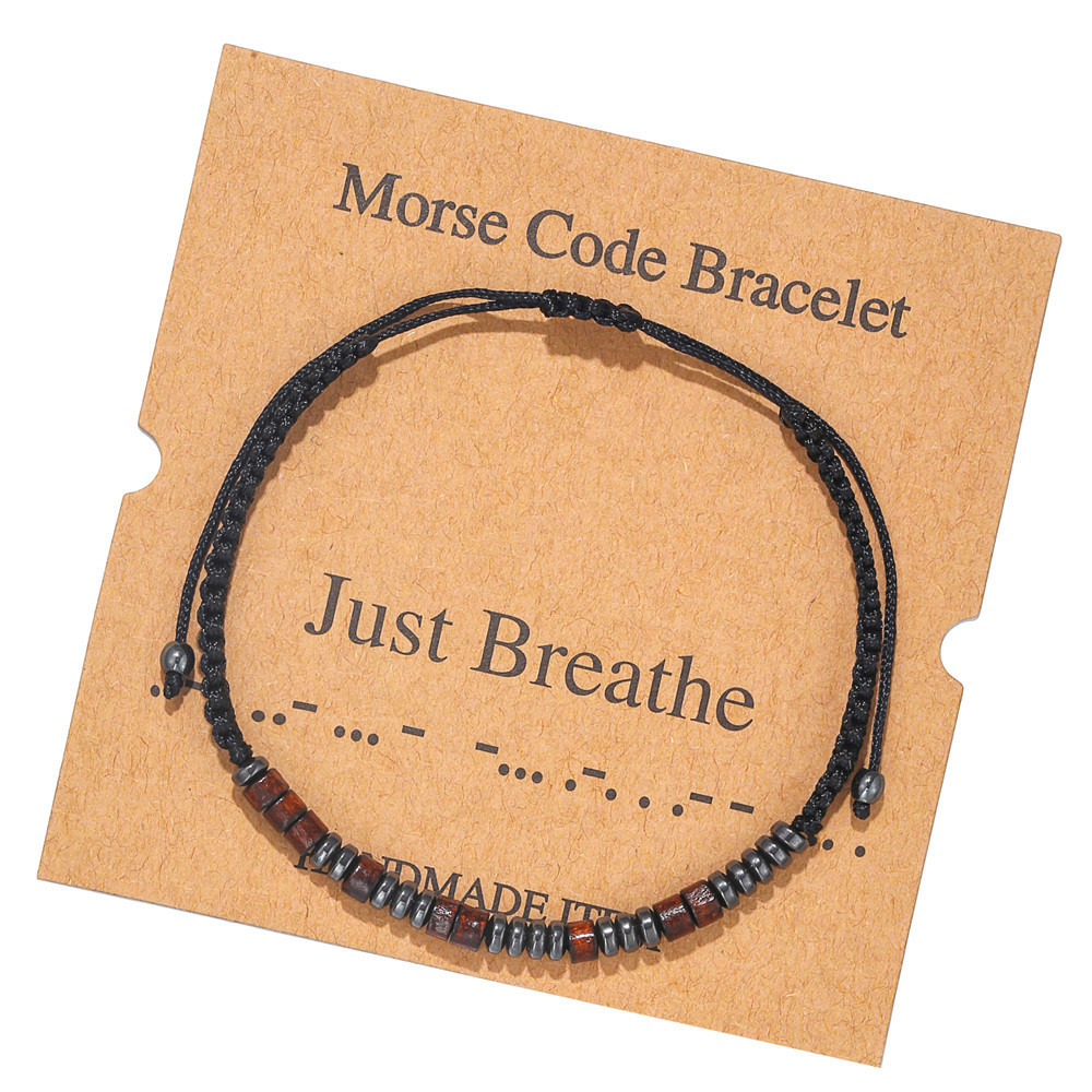 New Popular Handmade Believe Morse Code Braided Couple Bracelet