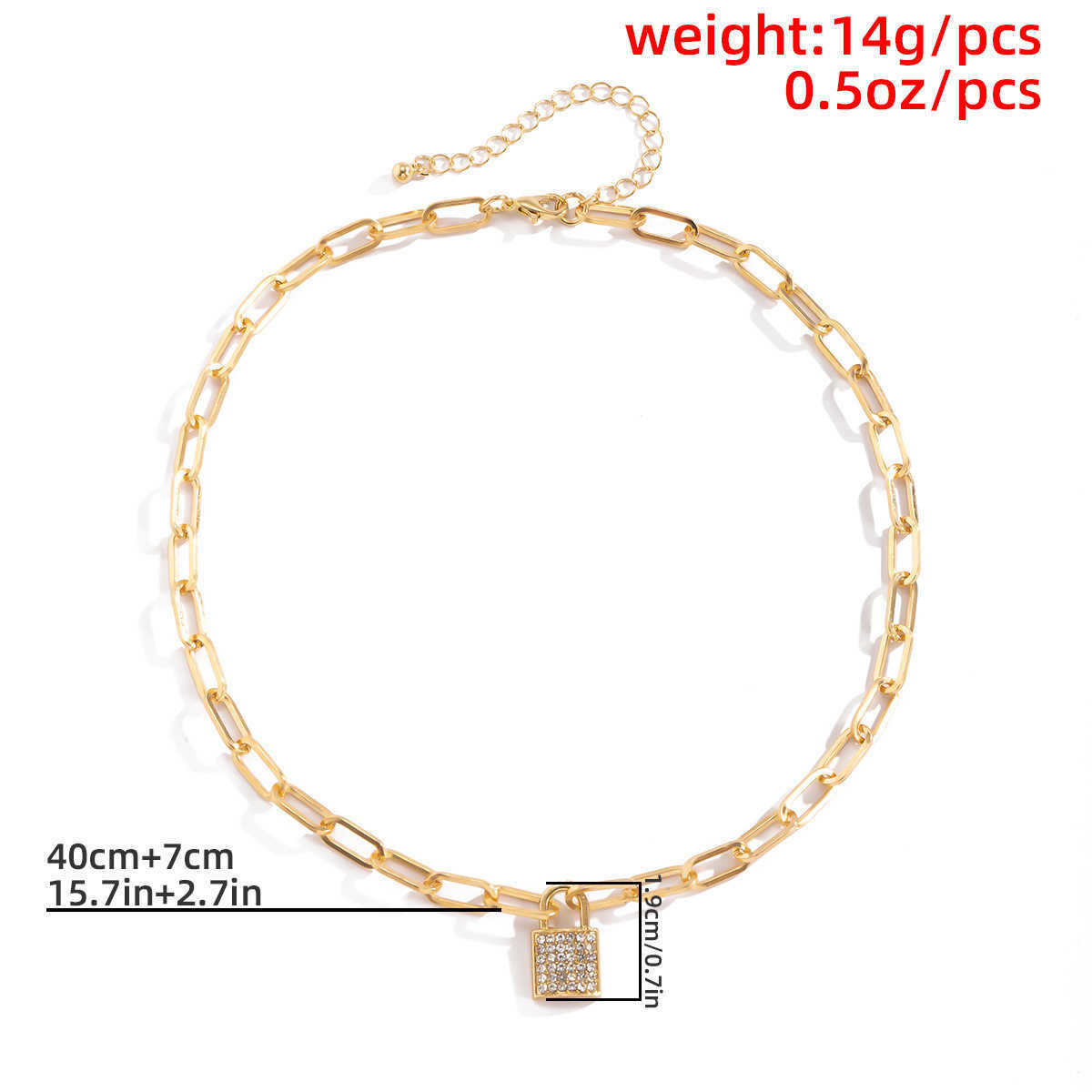 Pendant Necklaces Shixin Punk Simple Lock Pendants Necklace for Women Trendy Padlock Crystal 2023 Fashion Neck Chains Jewelry 230613