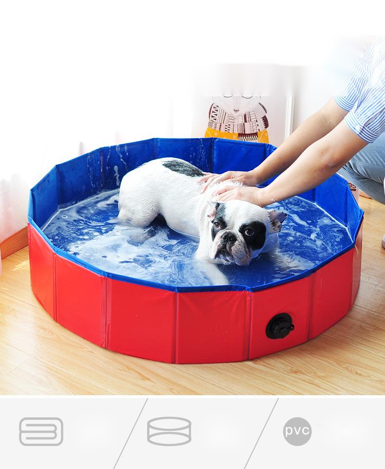 Foldable Dog Pool Collapsible Hard Plastic Dog Swimming Pool Portable Bath Tub for Pets Dogs and Cats Pet Wading Pool for Indoor and Outdoor
