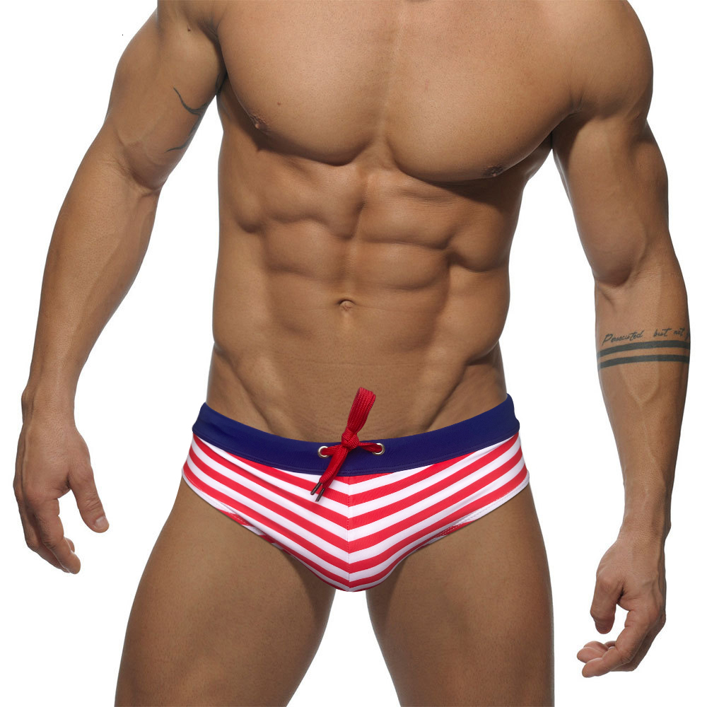 Men's Swimwear Summer Striped Sexy Low Waist Fashion Beach Shorts Zwembroek Heren 230705