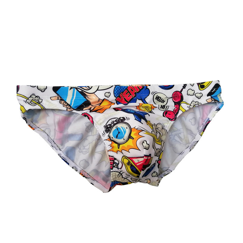 Men's Swimwear Sexy printed swimsuit men's low waisted quick drying beach suit summer p230705