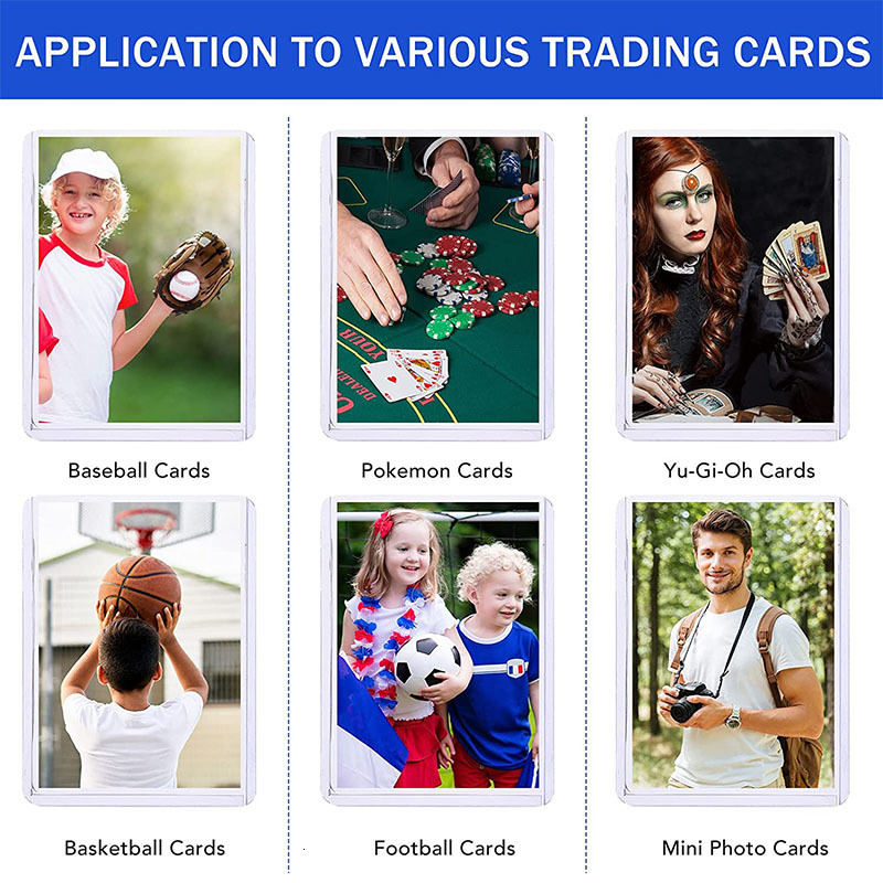 Business Card Files 100PcsPack Game Cards Outer Sleeves Protector Gaming Trading Plastic Collect Holder Toploader Sports Pocard Cover 230705