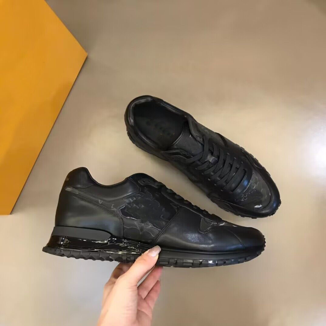Italy Brand Run Away Sneakers Shoes Men Women Grained Calfskin Leather Trainers Party Wedding Comfort Technical Skateboard Walking EU35-46 Origianl Box