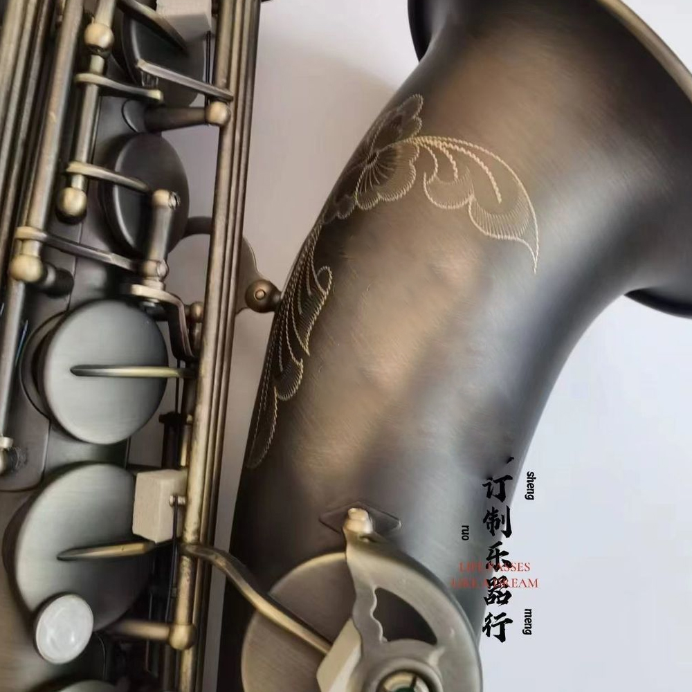 High Quality Brass Tenor Saxophone B Flat Antique Bronze Model SYSTEM-76 Shell Key Woodwind with Accessories 
High Quality Brass Tenor Saxophone B Flat Antique Bronze Model SYSTEM-76 Shell Key Woodwind with Accessories