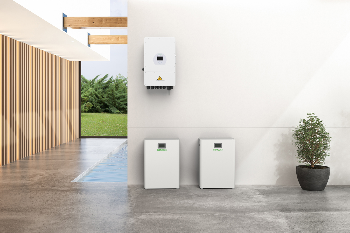 10000W Residential Battery Energy Storage System inlcuding 1 HYBRID INVERTER, 2 BATTERIES and 1 DC COMBINER BOX