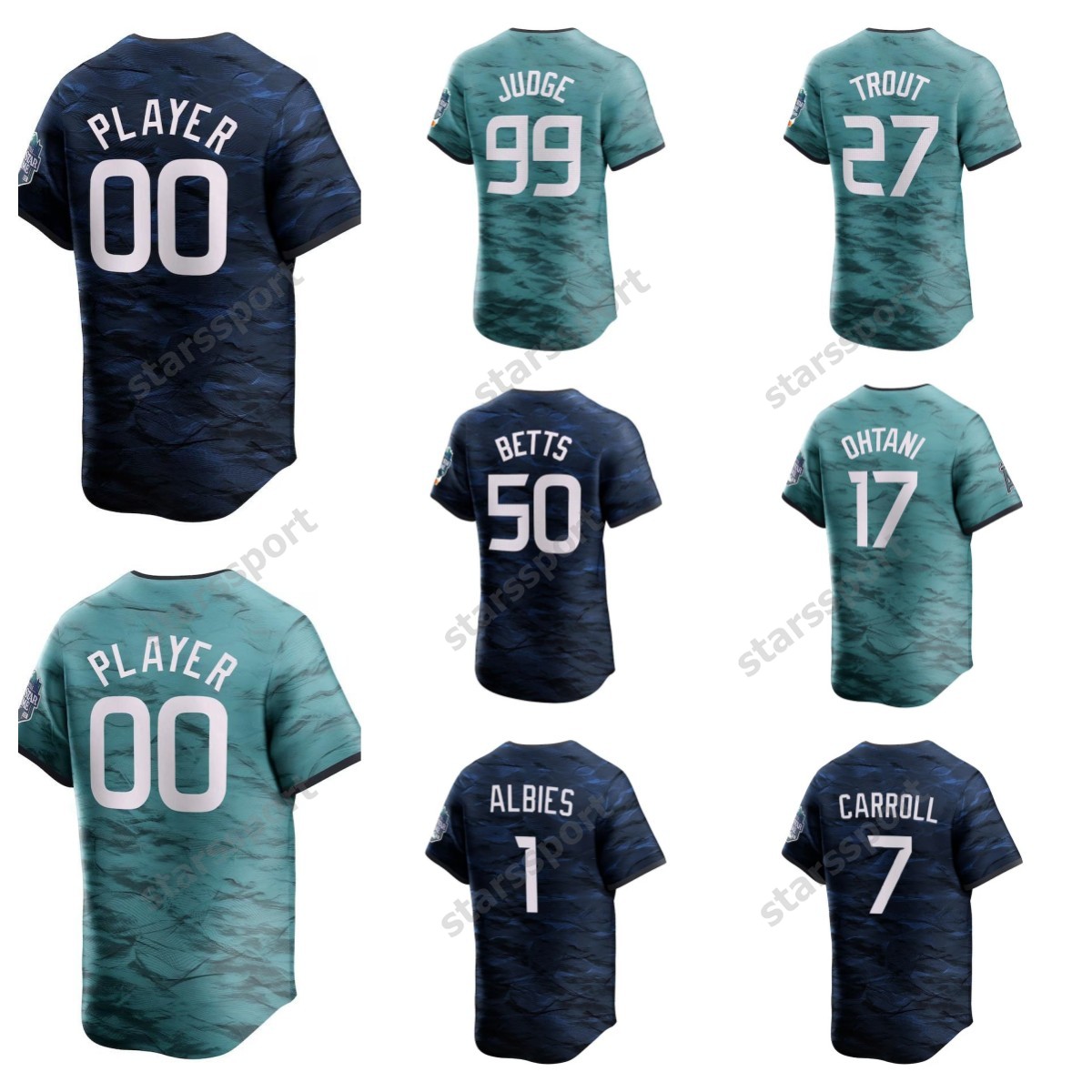 2023 All Star Game Baseball Jersey Shohei Ohtani Mookie Betts Ronald Acuna Jr. Aaron Judge Ken Griffey Jr. Corbin Carroll Freddie Freeman Sean Murphy Randy Arozarena, Coolbase
2023 All Star Game Baseball Jersey Shohei Ohtani Mookie Betts Ronald Acuna Jr. Aaron Judge Ken Griffey Jr. Corbin Carroll Freddie Freeman Sean Murphy Randy Arozarena, Coolbase