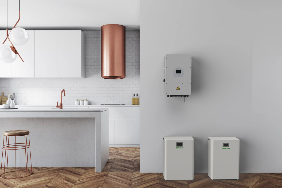 10000W Residential Battery Energy Storage System inlcuding 1 HYBRID INVERTER, 2 BATTERIES and 1 DC COMBINER BOX