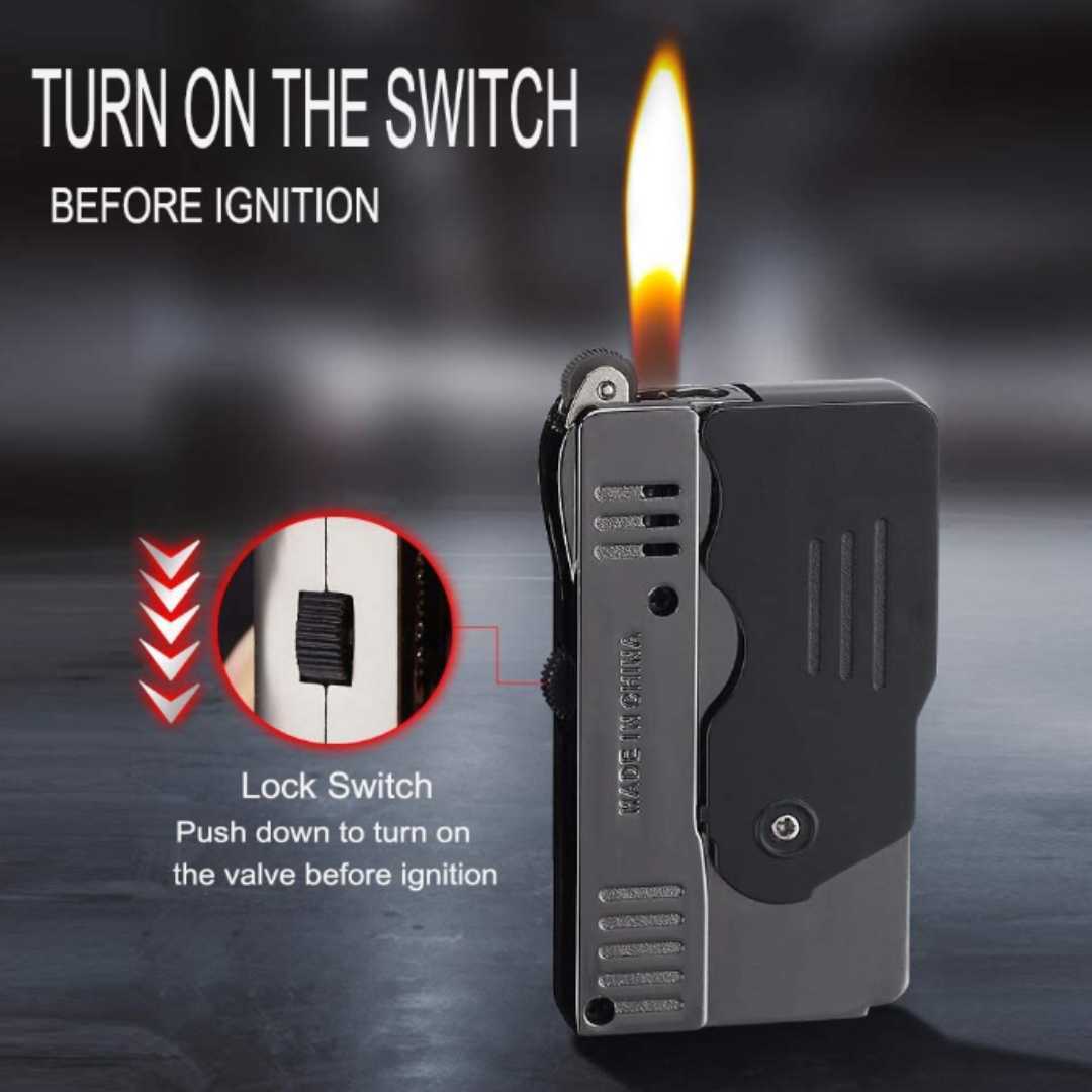 Torch Turbo Without Gas Lighter Gun Switchable Soft/Jet Flame Butane Creative Dual Mode Men S Gadget 8JMY W260202