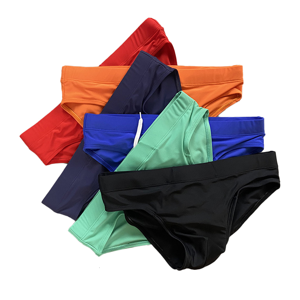 Men's Swimwear Solid Color Swimming Shorts European American Fashion Sexy Low Rise Summer Beach Surfing Quick Dry Bikini 230705