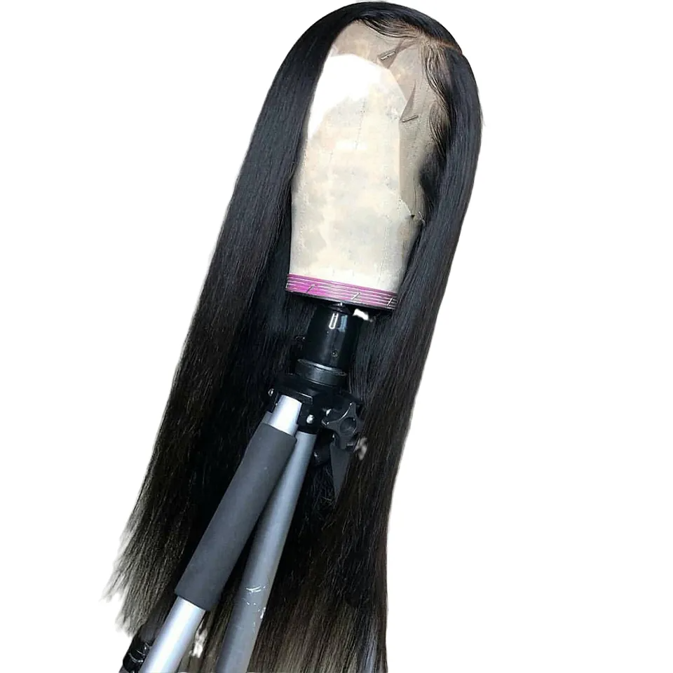 Brazilian 100 Real Human Hair Wigs 13x4 Remy Straight Lace Front Human For Black Women 28 Inch Wig 150