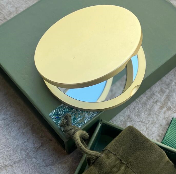 Top Quality Gold Travel Makeup Mirror Compact Stainless Steel Metal Pocket Vanity Mirror 2 Sided Women Portable Folding Mirror