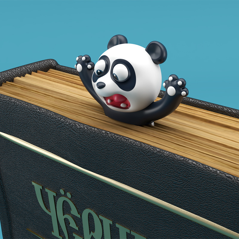 Bookmark 1pcs Creative 3D Stereo Bookmark for Book Reading Cartoon Animal Marker Cute Panda Dog Shark Page Hold Kids Gifts School A6660 230704