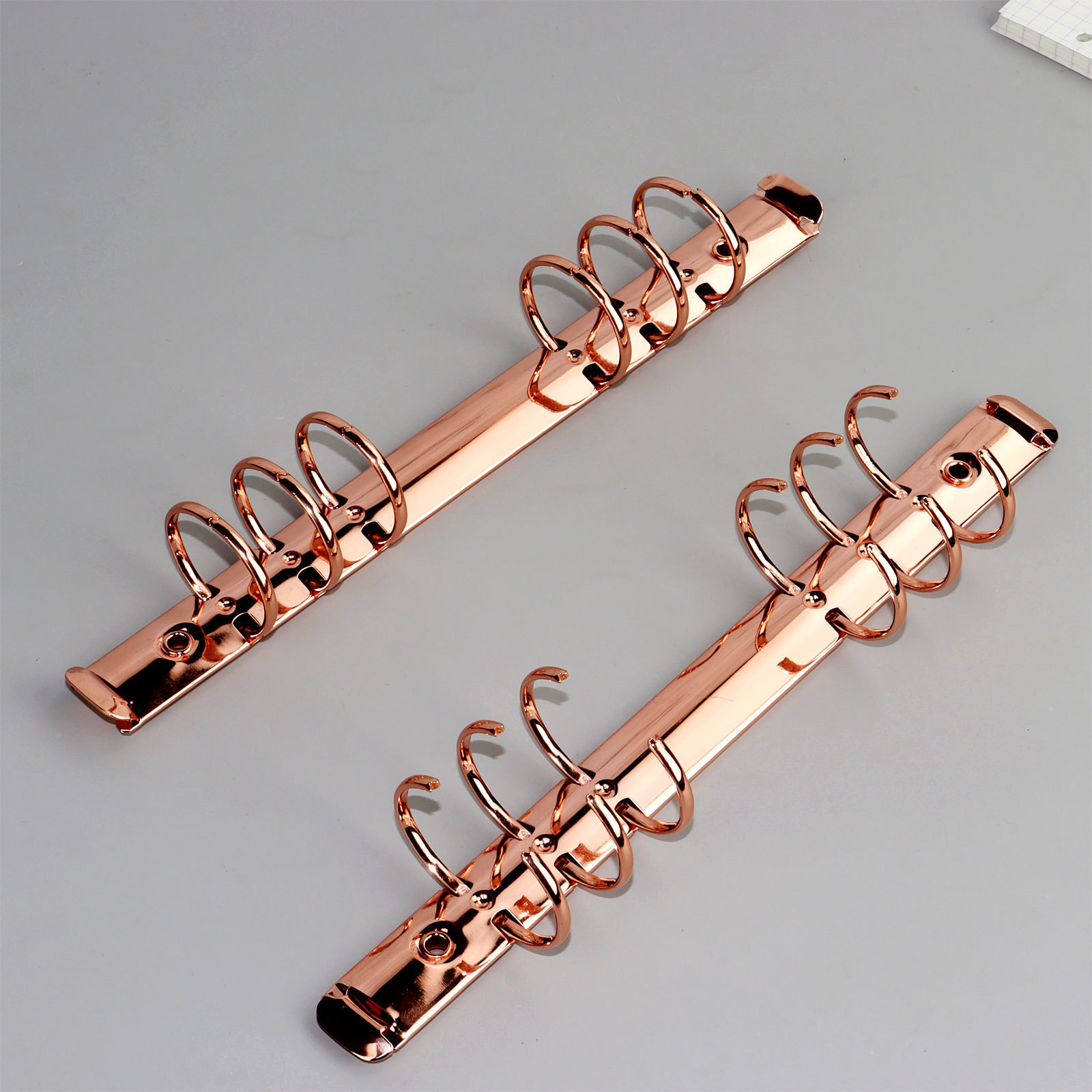 Binders Rose Gold And Gold Ring Binder Metal Accessories 30mm 21mm Ring Aperture Notebook Office Storage Stationery Metal Ring Binder 230704