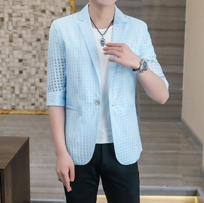 Men's Suits Blazers summer mens fashion thin Single breasted buckle jacket Slim Fit Small Suit Casual Top Coat 230705