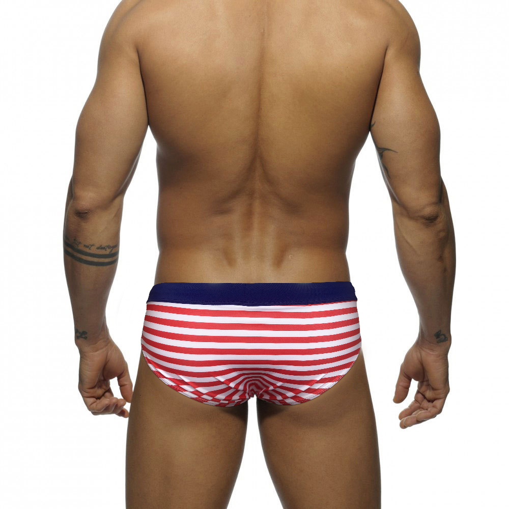 Men's Swimwear Summer Striped Sexy Low Waist Fashion Beach Shorts Zwembroek Heren 230705