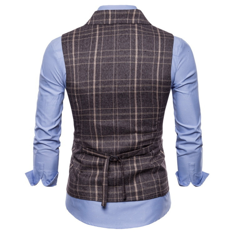 Men's Vests Spring Autumn Men Plus Size Slim Buttons Lattice Business Formal Buckle Handsome Simple Allmatch Fashion Casual Blazer 230705