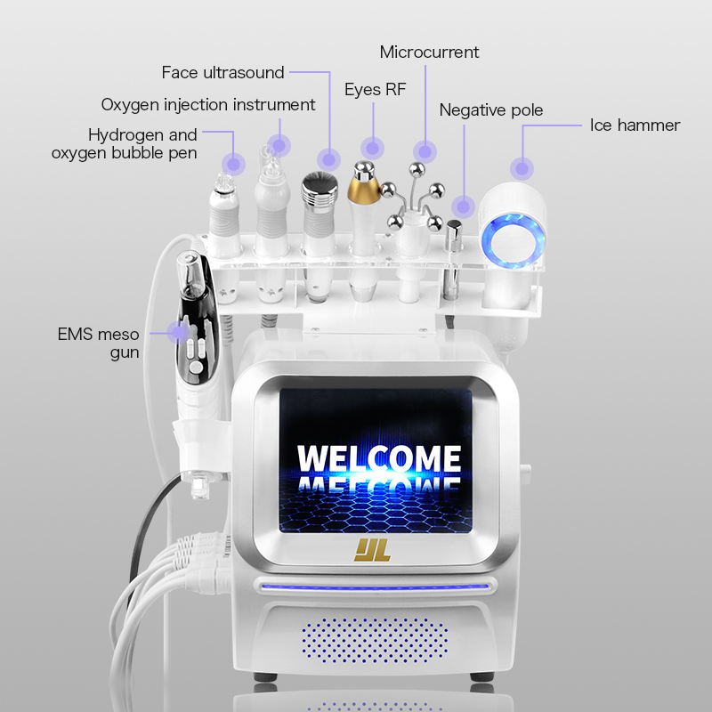 Trending Water Jet Beauty Dermabrasion Machine Skin Elasticity Improve Face Whitening Eye Bag Remove Pore Shrink 8 in 1 Anti-wrinkle Anti-aging Machin