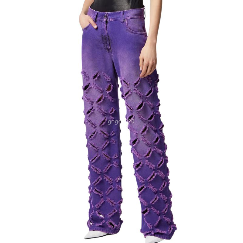 23SS Fw Women Designer Jeans Pants With Slashed Wide-Leg Girls New Cotton Vintage High End Runway Brand Hole Cowboy Outwear Denim Metal Buttons Long Trouser Overalls, Multi
23SS Fw Women Designer Jeans Pants With Slashed Wide-Leg Girls New Cotton Vintage High End Runway Brand Hole Cowboy Outwear Denim Metal Buttons Long Trouser Overalls, Multi