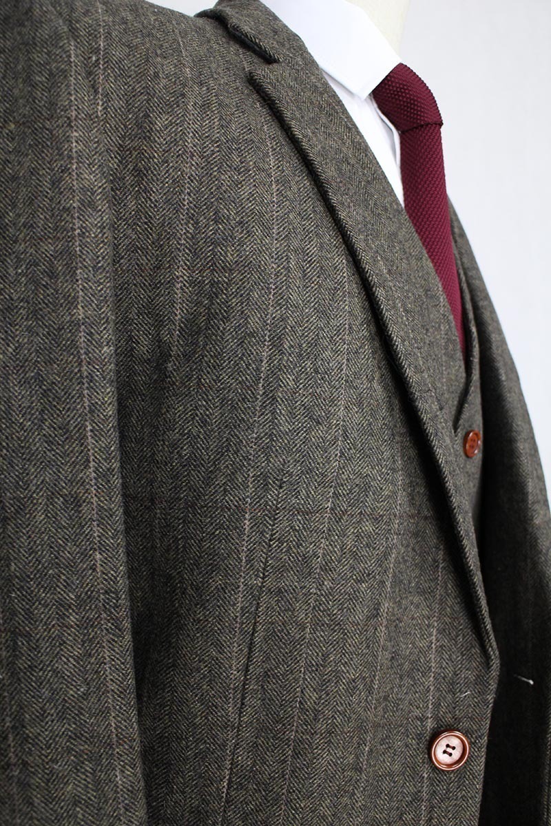 Men's Suits Blazers Custom Made Dark green Herringbone Men Slim Fit wedding suit men's Tailor made SuitJacketPantsVest 230705