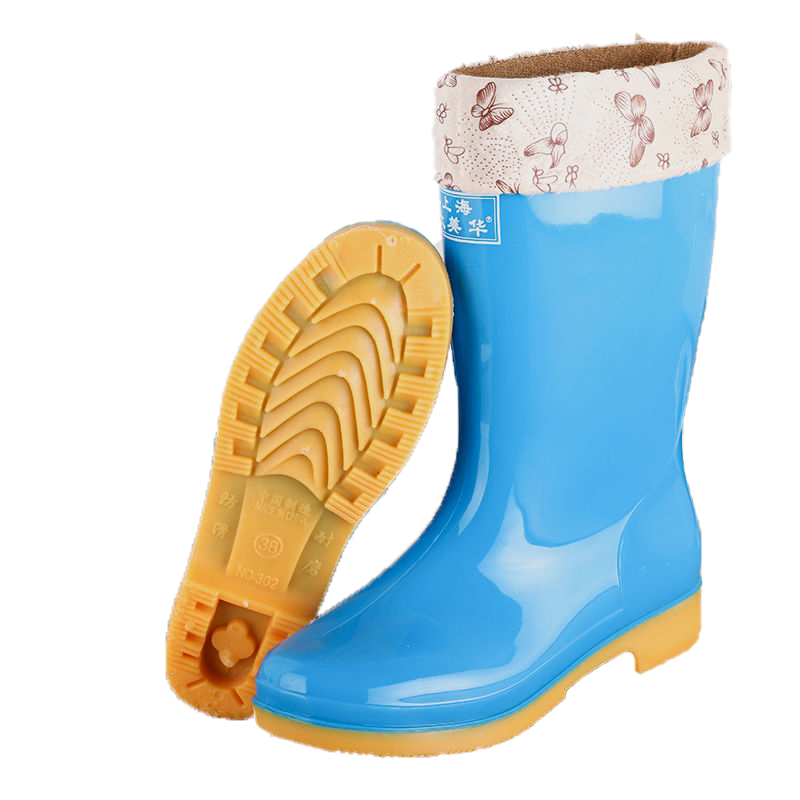 Women MidCalf Boot Ladies Waterproof Rubber Knee Outdoor Shoes Female Winter Warm High Quality Rain Boots Q1216
